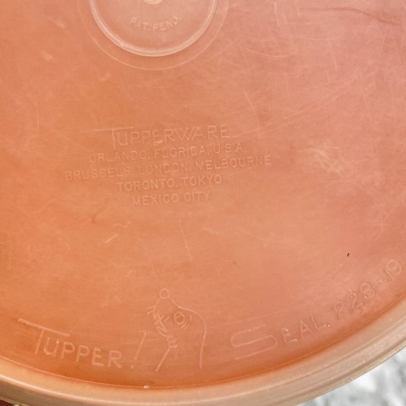 Vintage Tupperware Burnt Orange Tupper Seal Bowl #235-30 with Sheer Lid #228-19 - Picture 4 of 7